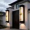 Luminária Solar de Parede Externa Lâmpada de Parede à Prova d'Água Externa para Pátio Nova Iluminação de Tira Foco para Pilar de Portão de Vila Estilo Chinês