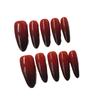 Pieza de uña prefabricada oscura degradada negra roja semiacabada para usar uña subcódigo parche de uña uña postiza mayoreo