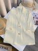 2025 Verano Nuevo Producto Amarillo Crema Blazer de Alta Gama para Mujer Estilo Coreano Estilo Delgado Popular Más Fácil de Combinar Top a la Moda