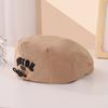 Sombrero Nuevo de Primavera y Otoño para Bebé de 2-5 Años con Letras Ins BOSTON Boina Estilo Occidental Gorra Combinable para Niños y Niñas