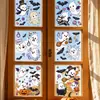 Pegatinas electrostáticas para ventana de dibujos animados lindas de fantasma y momia, murciélago, gato negro, vidrio, decoración de ventana de Halloween, venta al por mayor