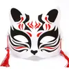 Máscara máscara de gato feminina máscara de gato de meia face pintada à mão máscara antiga máscara de raposa anime rosto de gato feminino e masculino