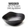 Tigela de Arroz A5 Melamina Preto Fosco Imitação de Porcelana Louça Japonesa Restaurante de Hot Pot Tigela para Molho Tigela para Temperos Sopa Plástico