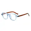 Nuevas Monturas de Gafas de Acetato Color Carey Retro Unisex Anti-Luz Azul Sin Graduación Modernas y Versátiles 3988