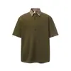 Nanxia estilo verano nuevo falso dos piezas cuello de camisa hombros caídos manga corta estilo japonés solapa suelta empalme camiseta moderno