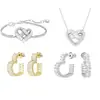 Conjunto Transfronterizo de Collar con Forma de Corazón Shijia de Diseño Único, Pendientes de Corazón con Circonita Cúbica y Pulsera Compacta