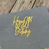 Decoração de bolo de acrílico feliz aniversário com fonte manuscrita do estilo ins transfronteiriço da Amazon, cartão de bolo