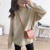 Estilo Perezoso Cuello Alto Color Sólido Suéter Exterior para Mujer Otoño e Invierno Estilo Coreano Simple Suave Ceroso Suéter Base Interior