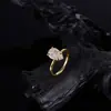 Anel S925 de Prata Europeu e Americano Mais Vendido Transfronteiriço, Anel de Moissanita em Forma de Pera 7*11mm, Estilo Tendência e Fashion de Comércio Exterior