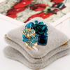 Joias Europeias e Americanas Anel Aberto com Pedra Preciosa de Cristal Colorido Anel de Flor de Resina da Moda Personalizado Anel