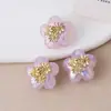 Belleza de Hielo Flor de Cinco Pétalos Flor con Agujero Pasante Cuentas para Cuentas Cadena para Teléfono Móvil Material para DIY Accesorios para Joyería Artesanal con Cuentas Venta al por Mayor