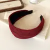 Diadema plisada de estilo coreano con ala ancha, diadema de copa alta, accesorio para el cabello simple y moderno, diadema para cubrir la línea del cabello, accesorio para la cabeza para lavarse la cara, diadema para mujer
