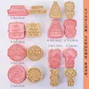 Juego de cortadores de galletas, diseño de dibujos animados, para uso doméstico, incluye moldes de repujado 3D para hacer galletas, fondant y otros productos horneados