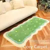 Alfombra de Musgo de Bosque Alfombra de Mesita de Noche para Dormitorio Felpa Engrosada Alfombra para Sala de Estar Balcón Ventana Saliente Alfombra Resistente a la Suciedad de Mesita de Noche
