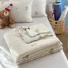 Edredón de algodón y fibra de soja de punto para bebés y madres, de clase A, con núcleo de dibujos animados, para verano, suave, con aire acondicionado, lavable a máquina, fino