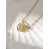 Popular Europeo y Americano Nuevo Nicho Forma de Corazón Lazo Circonita Cúbica Colgante Collar Moda Versátil Joyería para Mujeres Verano