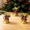 Set navideño colgante de campana plástico dorado campana decoraciones para árbol de Navidad suministros para diseño de festividades al por mayor