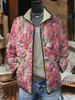 2025 Sitio Independiente Transfronterizo Temu Moda Femenina Chaqueta Acolchada de Algodón Estampado Digital Floral Chaqueta de Algodón para Mujer F249