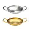 Olla Multifuncional de Acero Inoxidable con Doble Asa Sin Recubrimiento para Freír Tempura, Estilo Coreano, Apta para Inducción, Hecha a Medida Comercial
