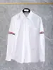 22 anos primavera e verão TB Oxford manga longa carcela fita dupla braçadeira camisa branca camisa de manga curta