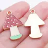 Set Mixto de 20 Dibujos Animados Lindos Realistas Esmalte Aleación de Zinc Planta Casa de Hongo DIY Pulsera Llavero Accesorios