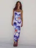 Vestido de verano 2024 con estampado sexy y tirantes, estilo europeo y americano, para mujer, estilo playero festivo para niños
