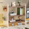Estante de Almacenamiento de Tablero Perforado para Escritorio Estante de Libros para Escritorio de Dormitorio Escritorio para Estudio en Casa Escritorio de Oficina Estante de Exhibición de Almacenamiento Multicapa