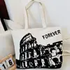 Bolso de Hombro Nuevo Estampado, Bolso de Lona para Mujer de Mano, Bolso Tote Estilo Coreano de Gran Capacidad, Bolso Artístico para Estudiante