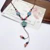 Colar de contas de cerâmica colorida Moda Retro Novo Estilo Chinês Personalidade Colar Longo Camada Dupla Colar Colar Avançado Atacado