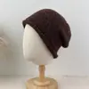 Gorro de Pescador de Punto a Cuadros Estilo Coreano para Mujer Otoño/Invierno Simple Versátil Gorro de Cubo de Lana Hace que la Cara Parezca Más Pequeña Sombrero de Cubo
