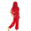 Linterna de manga larga para niños + pantalones giratorios traje de danza del vientre para niños traje de actuación de danza india para niños traje de actuación