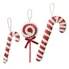 Decoraciones Creativas Navideñas Transfronterizas Colgantes de Caramelo de Bastón de Espuma Lazos de Paleta Navideña Adornos de Bolas Navideñas