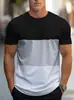 Nueva Camiseta de Manga Corta de Verano para Hombre Europea y Americana Impresión a Color de Interfaz 3D Casual al Aire Libre Cómoda Camiseta de Cuello Redondo
