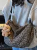 Bolso de Hombro Plegable Estampado de Leopardo Estilo Coreano 2025 Invierno Nuevo Aspecto Elegante Retro Bolso Tote Casual Estilo Occidental