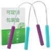 Raspador de lengua de acero inoxidable de doble cara con púas, mango antideslizante de ABS, cepillo de limpieza para raspar la capa lingual y reducir el mal aliento