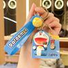 Chaveiro de desenho animado genuíno Doraemon com pingente de acrílico, boneco de gato com guizo, presente requintado, chaveiro, ornamentos pendurados