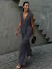 Ropa de Mujer de Exportación Europea y Americana 2025 Elegante Ropa de Trabajo Sencillo Top sin Mangas con Botones y Cuello en V Traje de Pantalón
