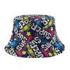 Comercio Exterior Primavera y Verano Nuevo Sombrero de Pescador Reversible para Mujer Estampado Graffiti Sombrero Combinable para Hombre Casual al Aire Libre Sombrero de Cubo Moderno