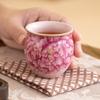 Taza Maestra de Degustación de Té Rosa Juego de Té Kung Fu Cerámica Té Taza de Té Individual Rosa Ruyao Guofeng Taza Peonía