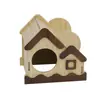 Brinquedos de Madeira para Animais de Estimação, Brinquedos de Casa, Decorações para Gaiola de Hamster Dourado, Casa Esconderijo de Madeira, Vila, Universal para Hamsters