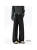 Pantalones de traje retro estilo Hong Kong, holgados y acampanados, nuevo modelo de verano 2026, pantalones curvos elegantes de lujo ligero, versátiles para hombres