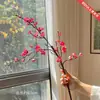 Nuevo Ramo de Flores de Ciruelo de Cera de Simulación China Flor de Ciruelo Zen Flores Falsas Arreglo Floral de Escritorio para Sala de Estar Adorno Decorativo Suave Chino