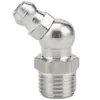 Acero Inoxidable 304 Boquilla de Mantequilla Codo Recto Boquilla de Aceite Pistola Boquilla Accesorios Conector Completo para Boquilla de Aceite de Pistola M5-M16