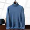 Suéter de Cachemira para Hombre Cuello Alto Base Clásico Versátil Color Sólido Suéter Pulóver Otoño e Invierno Nuevo Camisa Base de Manga Larga