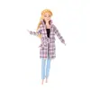 E-commerce Transfronteiriço Vestido para Boneca Barbie de 11 Polegadas 30cm Roupa Externa Pequena e Cheirosa Roupa Externa de Lã Calça de Couro Pronta para Venda