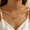 Elegante y Versátil Collar de Lujo Ligero Estilo Coreano Elegante Collar Tachonado con Diamantes de Zirconia Cadena para Clavícula con Colgante Estilo Japonés y Coreano para Mujer
