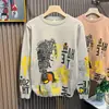Preguiçoso Tendência Elegante Harajuku Simples Japonês Popular Suéter Masculino Gola Redonda Versátil Artístico Moda Ins Nova Chegada