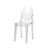 Cadeira Fantasma Transparente com Encosto Arredondado, Cadeira Diabo de Acrílico, Cadeira de Jantar Trendy de Luxo Leve, Encosto de Plástico Criativo para Banquete de Hotel