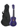 Ukelele de madera de 21 pulgadas con mochila de tela Oxford negra, instrumento musical, guitarra pequeña, regalo para niños