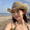 Sombrero de Paja de Pescador de Paja Hecho a Mano para Mujer Verano Anti-ultravioleta Ala Grande Sombrilla Protector Solar Vacaciones Marítimas Playa Sombrero de Paja
